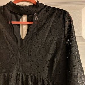 XL Black lace chocker neck dress Mossimo EUC